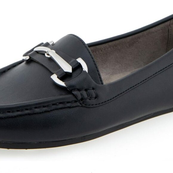 Shoes - Women's Faux Leather Drive Loafer Rubber Sole Padded Insole Casual Flat